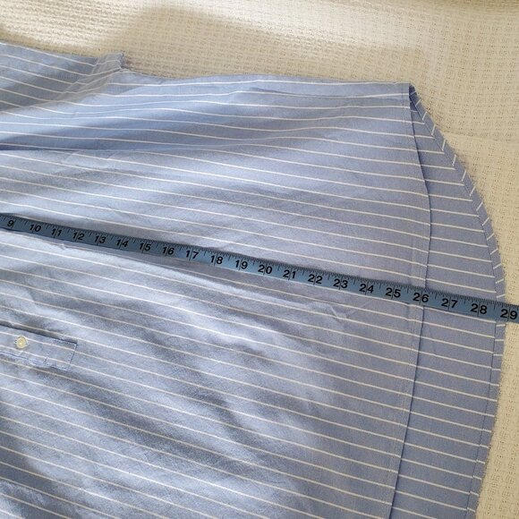 NWT Ann Taylor Weekend Classic Blue White Striped 3/4 Button Popover Cotton Top - Picture 5 of 6